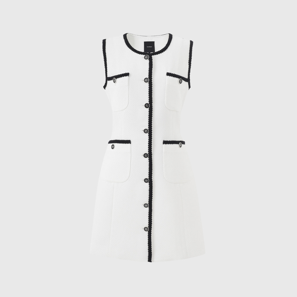 화이트 애니 썸머 트위드 드레스 / WHITE ANNIE SUMMER TWEED DRESS